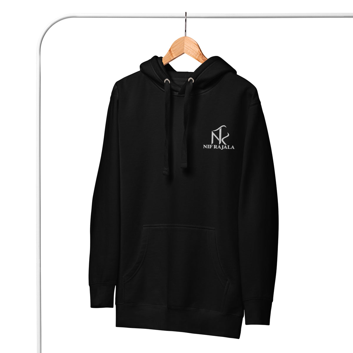 Hoodie Signature NIF RAJALA noir – vue de face