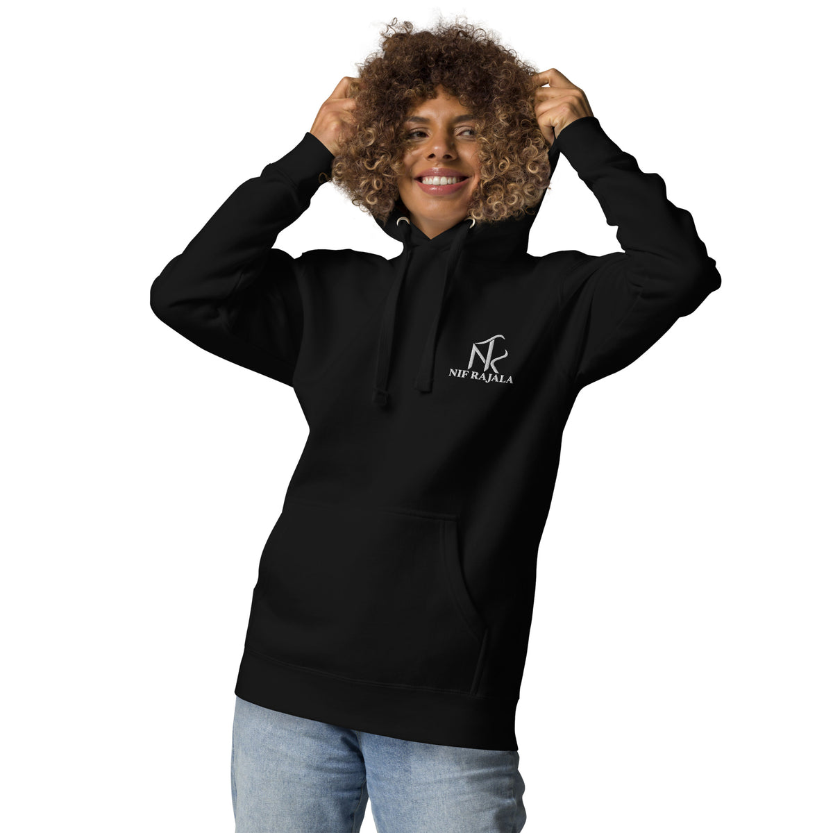 Hoodie Signature NIF RAJALA noir – vue de face