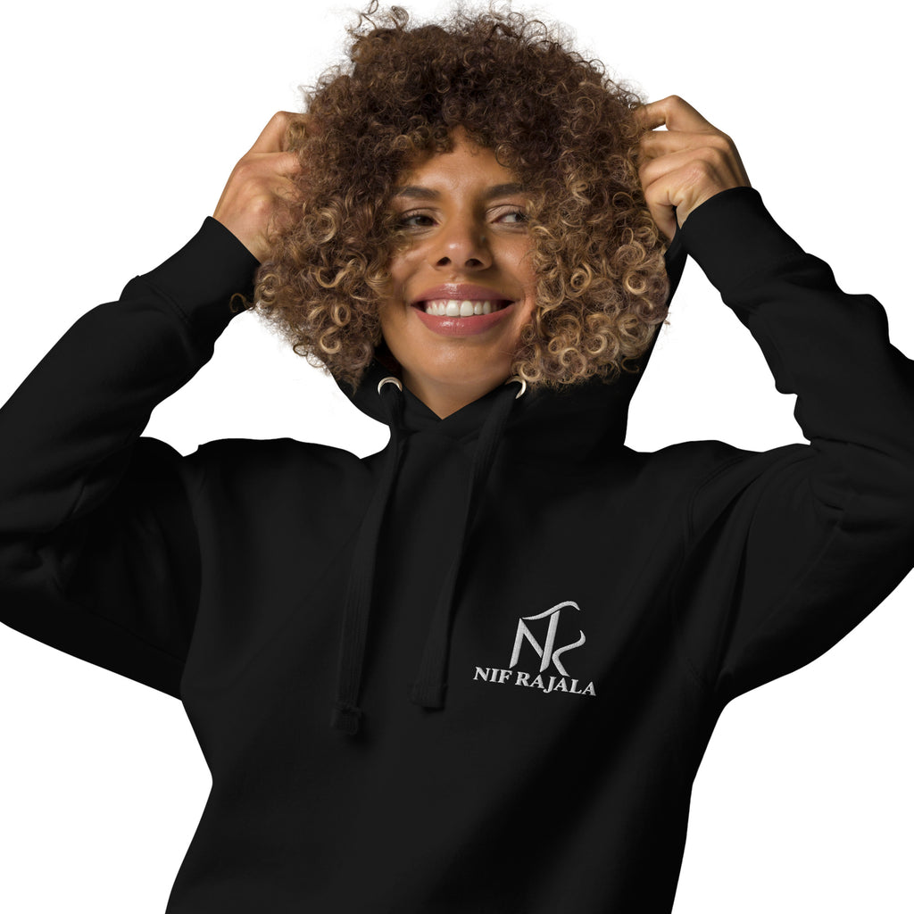 Hoodie Signature NIF RAJALA noir – gros plan